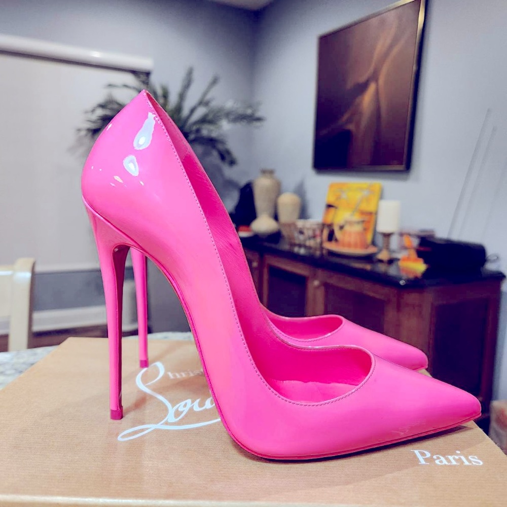 Christian Louboutin Hot Pink Patent Leather Stiletto Heels